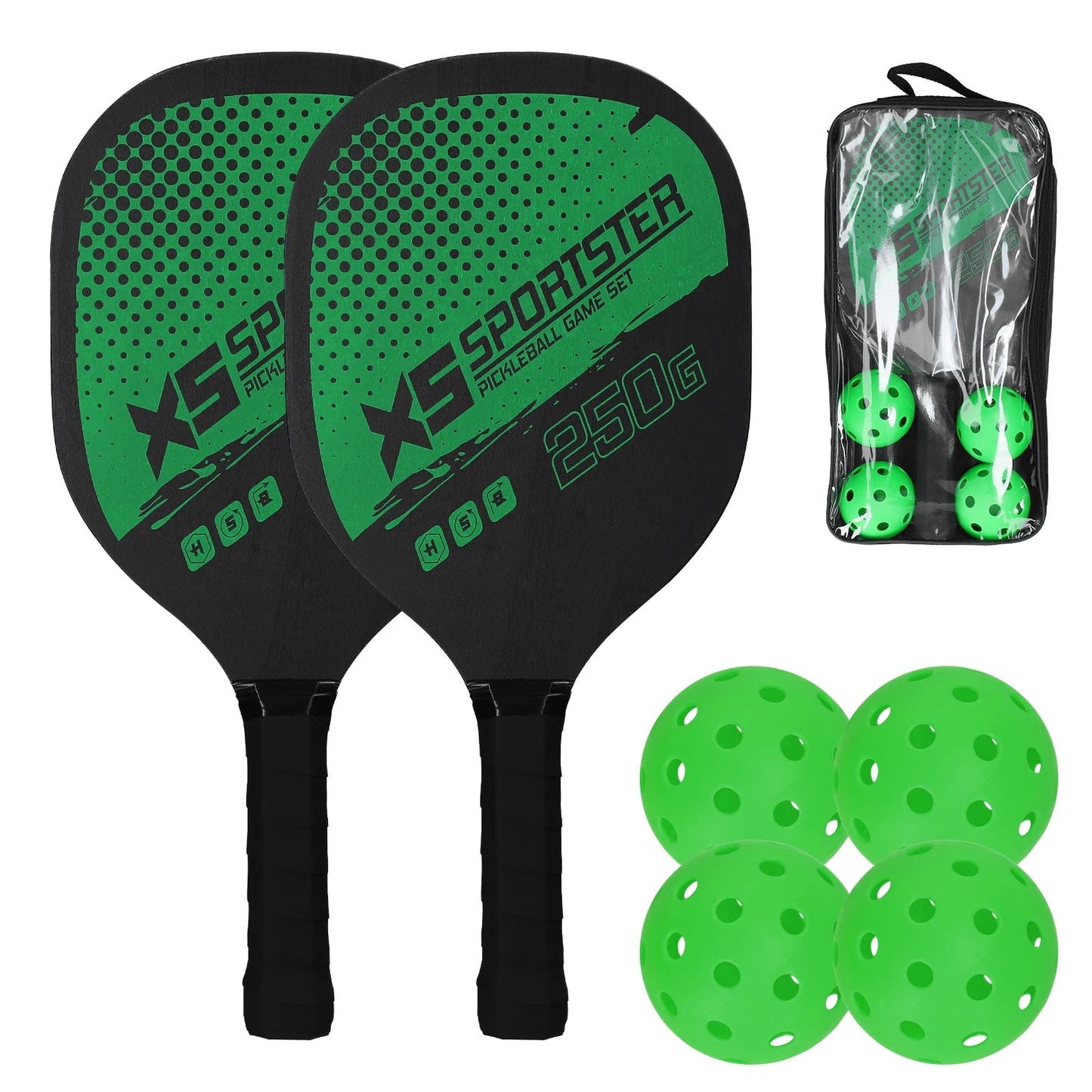 Pickleball Set - Set van 2 Paddles en 4 Ballen