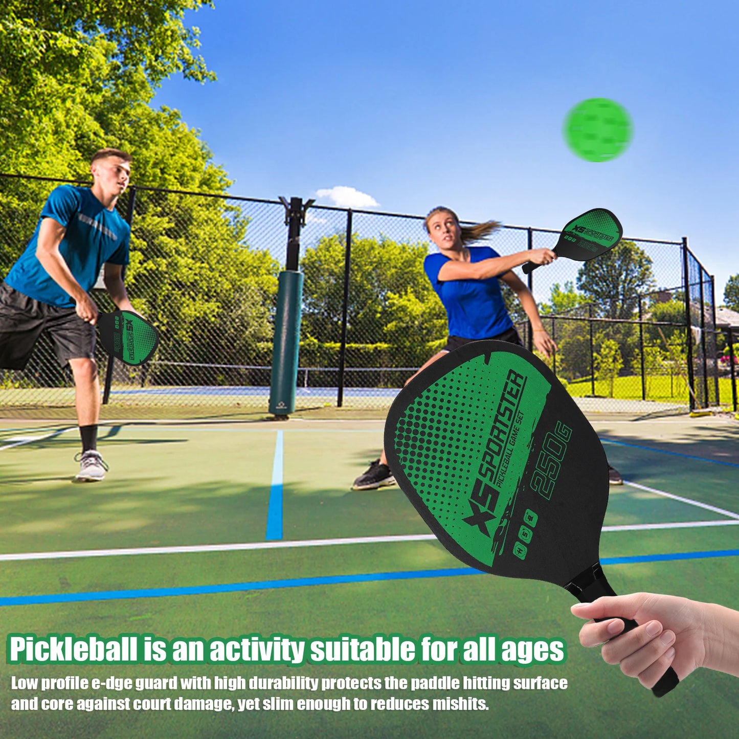 Pickleball Set - Set van 2 Paddles en 4 Ballen